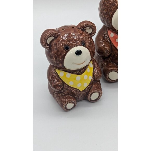 Otagiri Bears Salt and Pepper Shakers and Big Bear Sugar or Jam Jar Container - Picture 4 of 10